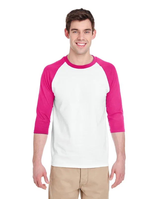 Gildan Adult Heavy Cotton Three-Quarter Raglan Sleeve T-Shirt — view 14