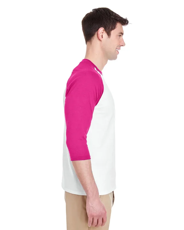 Gildan Adult Heavy Cotton Three-Quarter Raglan Sleeve T-Shirt — view 15