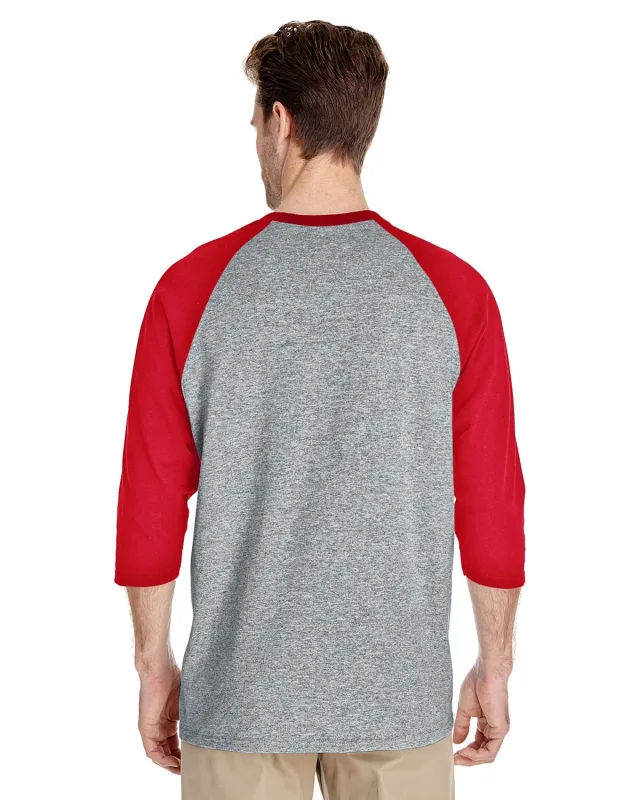 Gildan Adult Heavy Cotton Three-Quarter Raglan Sleeve T-Shirt — view 16