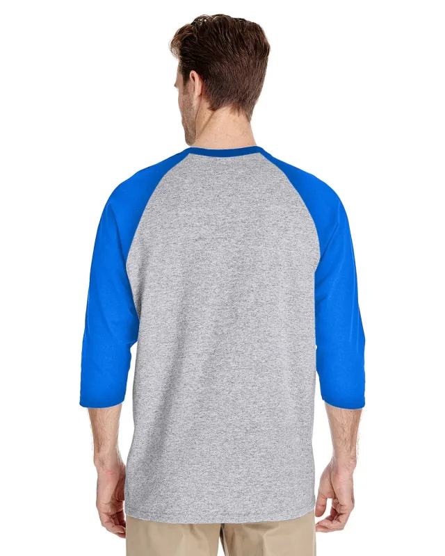 Gildan Adult Heavy Cotton Three-Quarter Raglan Sleeve T-Shirt — view 19