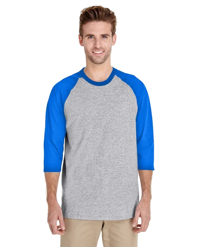 Gildan Adult Heavy Cotton Three-Quarter Raglan Sleeve T-Shirt — view 20