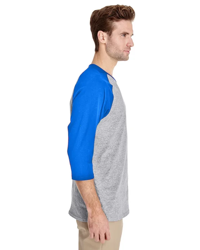 Gildan Adult Heavy Cotton Three-Quarter Raglan Sleeve T-Shirt — view 21