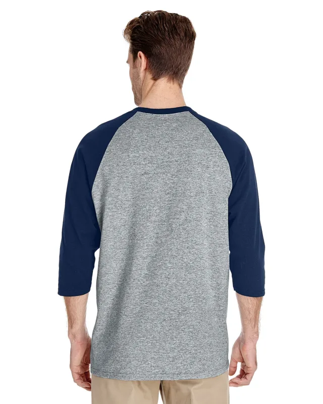 Gildan Adult Heavy Cotton Three-Quarter Raglan Sleeve T-Shirt — view 22