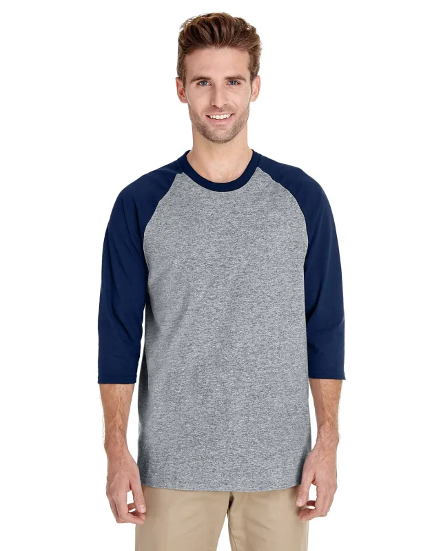 Gildan Adult Heavy Cotton Three-Quarter Raglan Sleeve T-Shirt — view 23