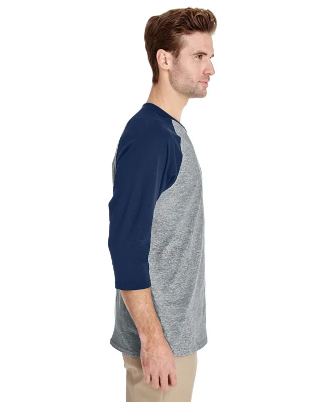 Gildan Adult Heavy Cotton Three-Quarter Raglan Sleeve T-Shirt — view 24