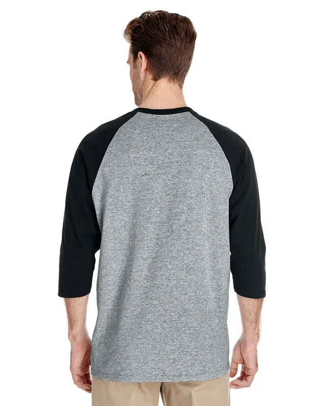 Gildan Adult Heavy Cotton Three-Quarter Raglan Sleeve T-Shirt — view 25