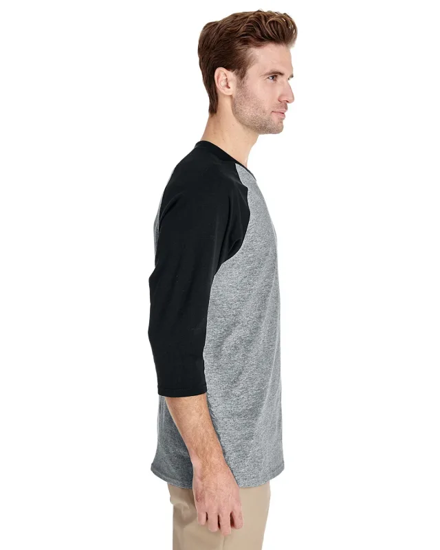 Gildan Adult Heavy Cotton Three-Quarter Raglan Sleeve T-Shirt — view 27