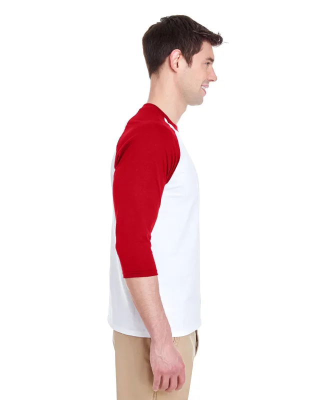 Gildan Adult Heavy Cotton Three-Quarter Raglan Sleeve T-Shirt — view 6