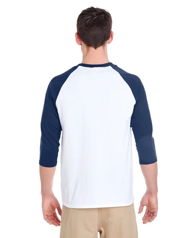 Gildan Adult Heavy Cotton Three-Quarter Raglan Sleeve T-Shirt — view 7