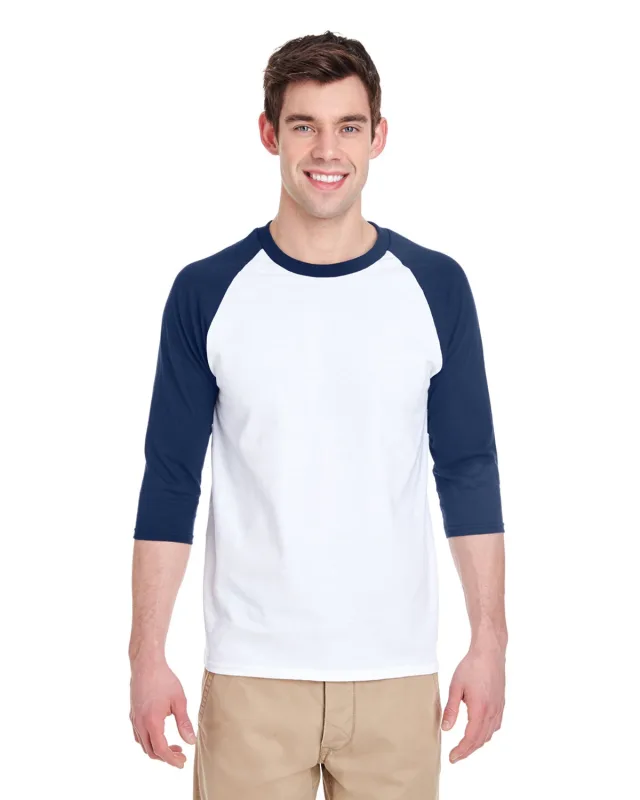 Gildan Adult Heavy Cotton Three-Quarter Raglan Sleeve T-Shirt — view 8