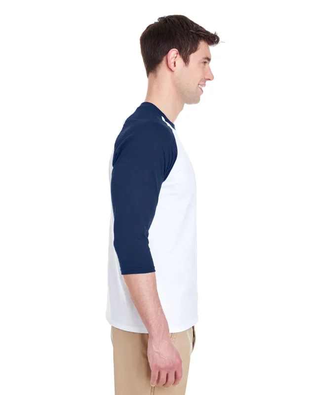 Gildan Adult Heavy Cotton Three-Quarter Raglan Sleeve T-Shirt — view 9