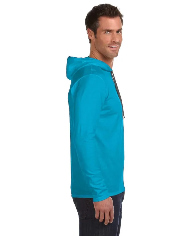 Gildan Adult Lightweight Long-Sleeve Hooded T-Shirt — view 11