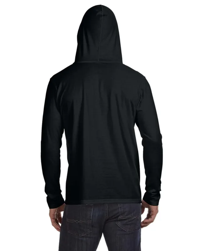 Gildan Adult Lightweight Long-Sleeve Hooded T-Shirt — view 12