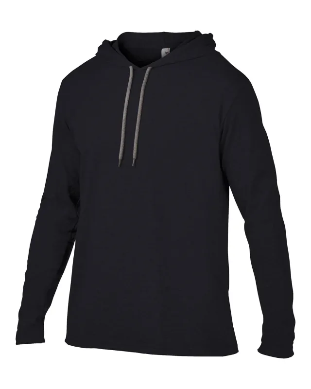 Gildan Adult Lightweight Long-Sleeve Hooded T-Shirt — view 17