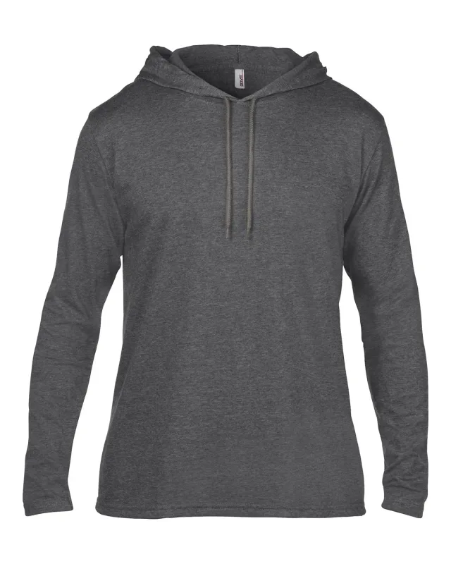 Gildan Adult Lightweight Long-Sleeve Hooded T-Shirt — view 21