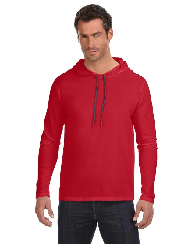 Gildan Adult Lightweight Long-Sleeve Hooded T-Shirt — view 4