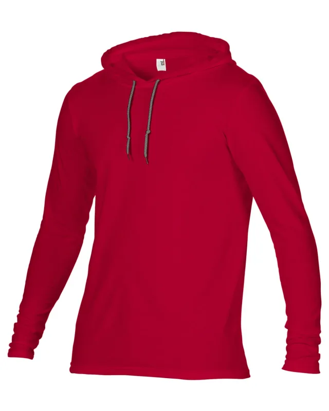 Gildan Adult Lightweight Long-Sleeve Hooded T-Shirt — view 6