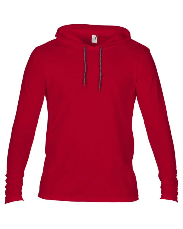 Gildan Adult Lightweight Long-Sleeve Hooded T-Shirt — view 7