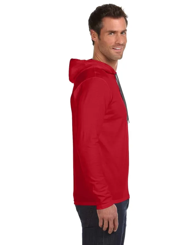 Gildan Adult Lightweight Long-Sleeve Hooded T-Shirt — view 8