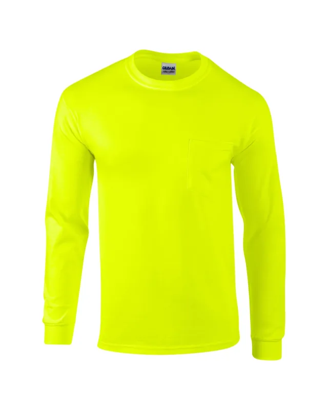 Gildan Adult Ultra Cotton® Long-Sleeve Pocket T-Shirt — view 10