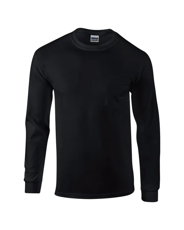 Gildan Adult Ultra Cotton® Long-Sleeve Pocket T-Shirt — view 15