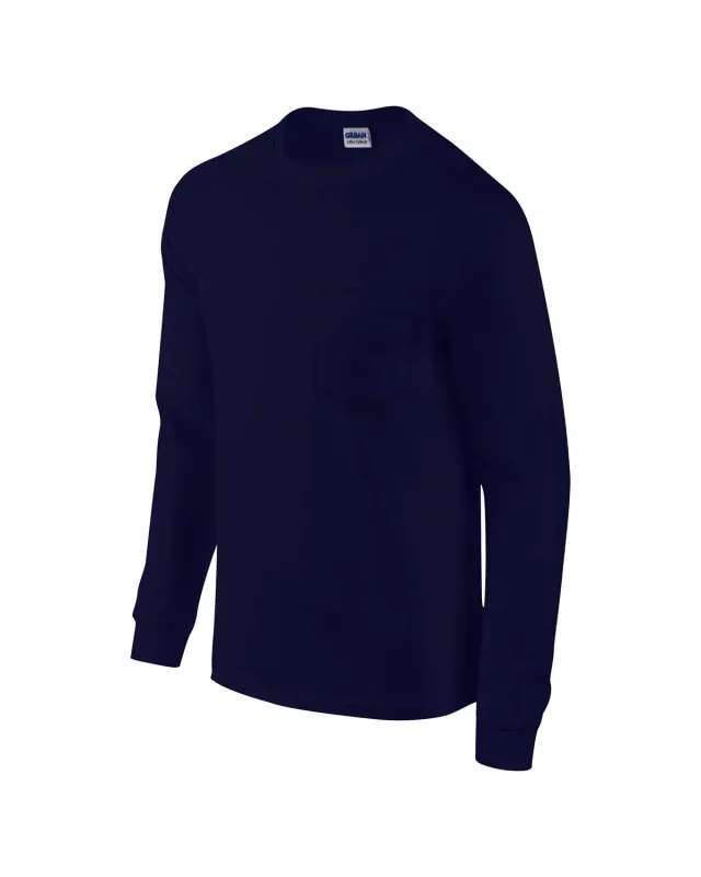 Gildan Adult Ultra Cotton® Long-Sleeve Pocket T-Shirt — view 20