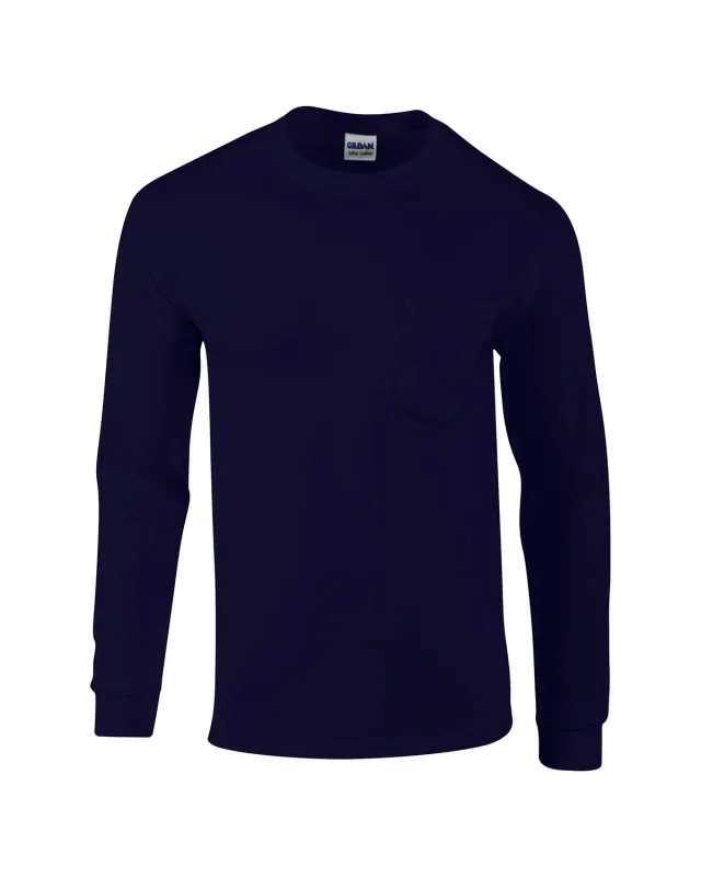 Gildan Adult Ultra Cotton® Long-Sleeve Pocket T-Shirt — view 21