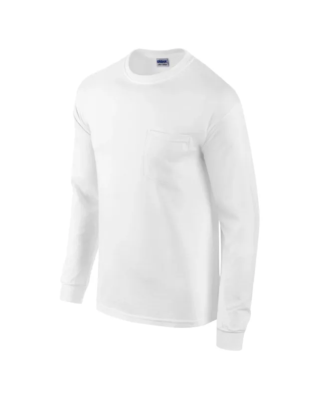 Gildan Adult Ultra Cotton® Long-Sleeve Pocket T-Shirt — view 4