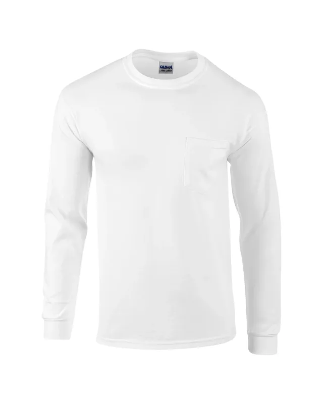 Gildan Adult Ultra Cotton® Long-Sleeve Pocket T-Shirt — view 5