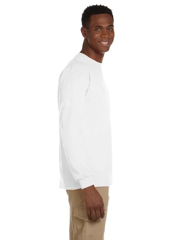 Gildan Adult Ultra Cotton® Long-Sleeve Pocket T-Shirt — view 6