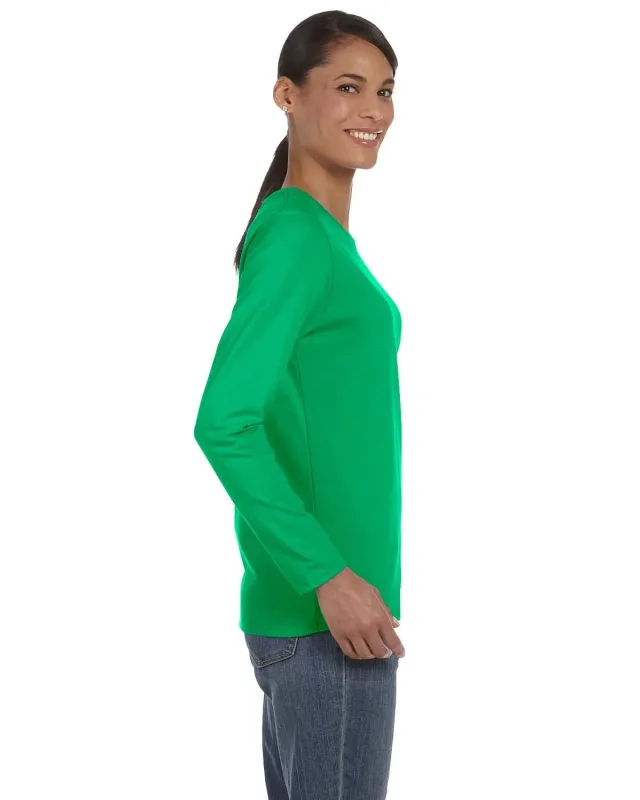 Gildan Ladies' Heavy Cotton Long-Sleeve T-Shirt — view 7