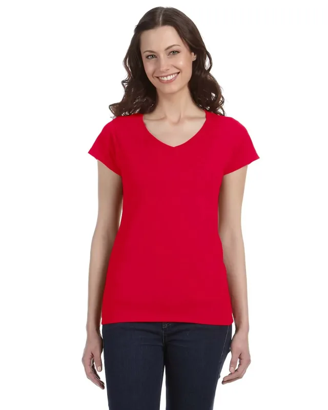 Gildan Ladies' SoftStyle® Fitted V-Neck T-Shirt — view 10