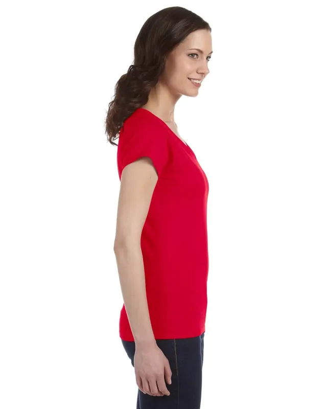 Gildan Ladies' SoftStyle® Fitted V-Neck T-Shirt — view 12
