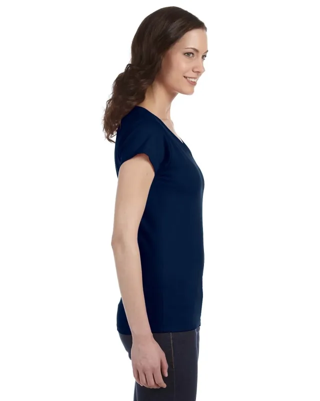 Gildan Ladies' SoftStyle® Fitted V-Neck T-Shirt — view 23