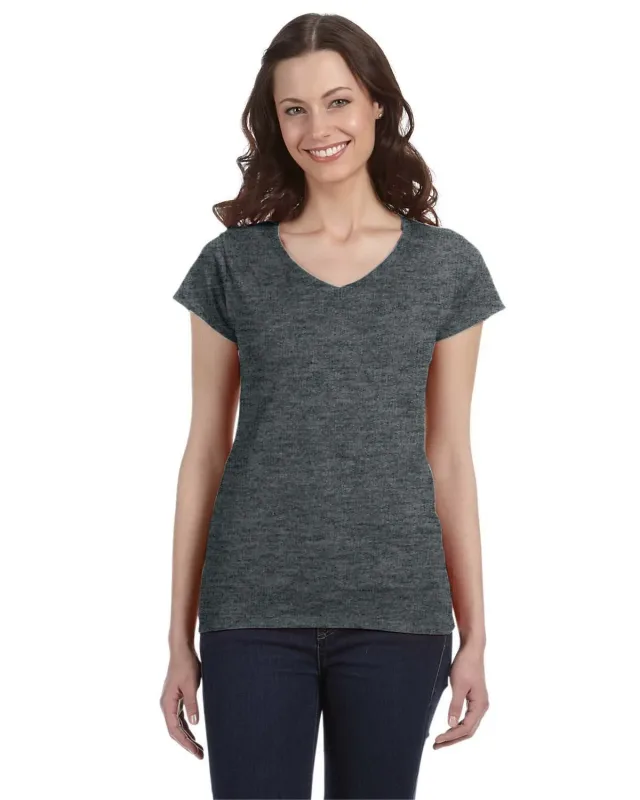 Gildan Ladies' SoftStyle® Fitted V-Neck T-Shirt — view 25