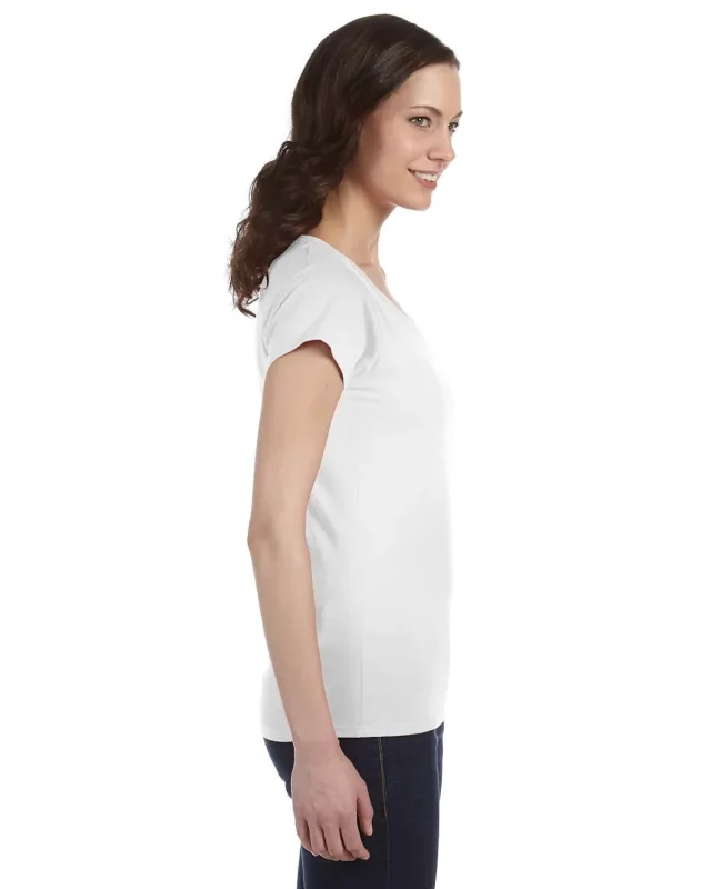 Gildan Ladies' SoftStyle® Fitted V-Neck T-Shirt — view 4