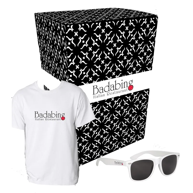 Gildan® T-Shirt And Sunglasses Combo Set With Custom Box