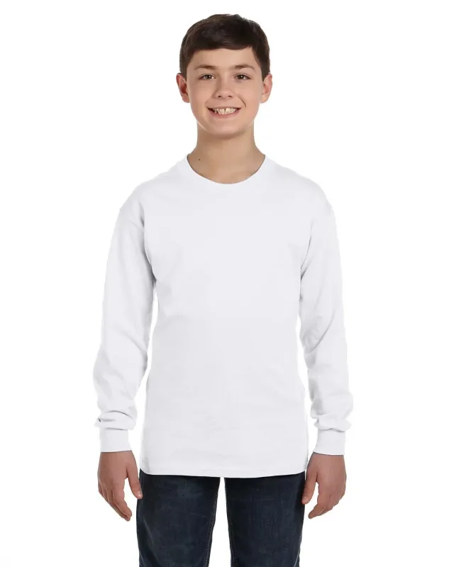 Gildan Youth Heavy Cotton Long-Sleeve T-Shirt — view 2