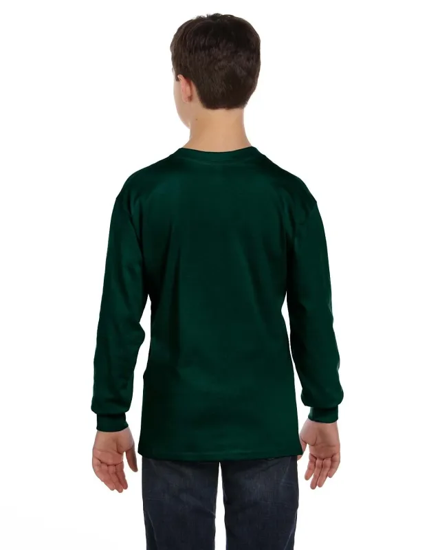 Gildan Youth Heavy Cotton Long-Sleeve T-Shirt — view 7