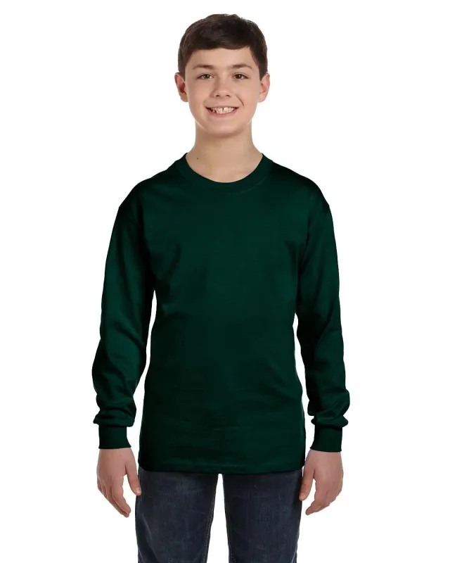 Gildan Youth Heavy Cotton Long-Sleeve T-Shirt — view 8