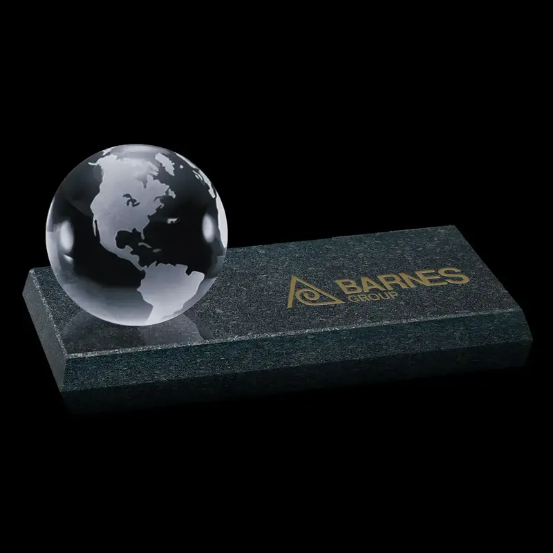 Custom Promotional Glass Globe with Granite Base