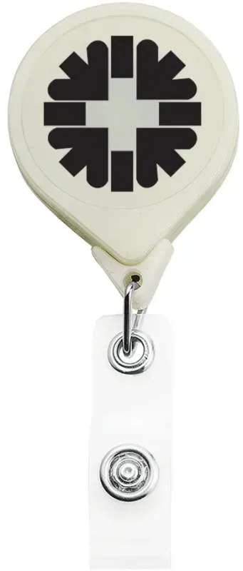 Glow in the Dark Retractable Badge Reel (Circle & Square) β view 1