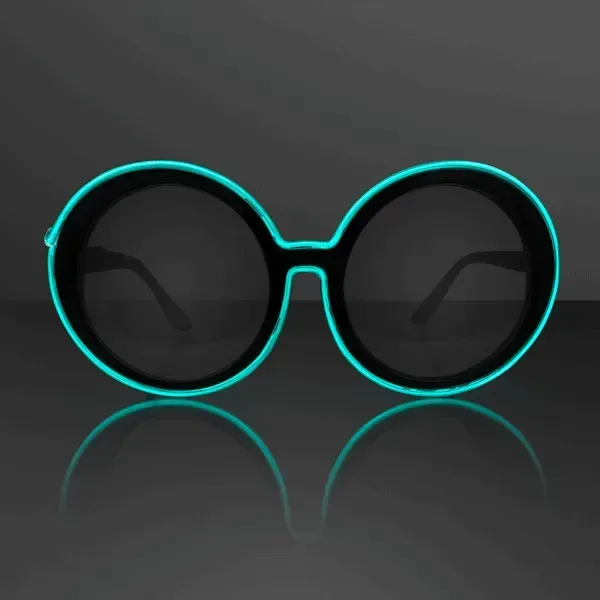 Glow LED Wire Round Sunglasses (Dark Tinted Lenses) — view 2