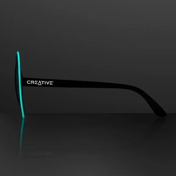 Glow LED Wire Round Sunglasses (Dark Tinted Lenses) — view 4