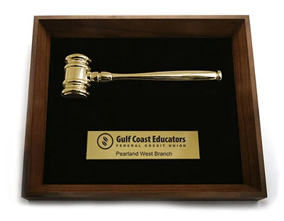 Custom Printed Gold Gavel Shadow Box