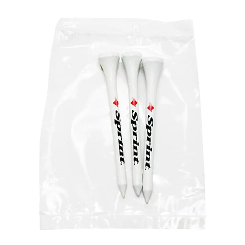 Golf Tee Poly Pack – Clear Bag with 2 ¾" Wooden Tees