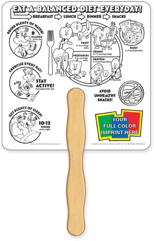 Good Nutrition Coloring Hand Fan โ view 1