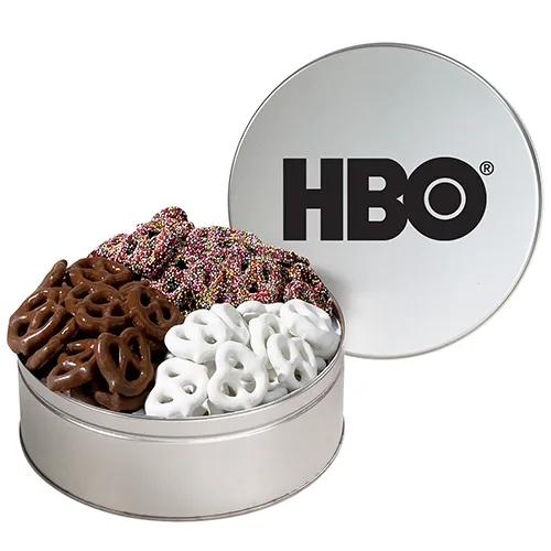 Gourmet Chocolate Pretzel Trio Gift Tin — view 11