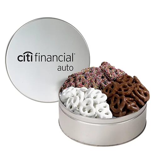 Gourmet Chocolate Pretzel Trio Gift Tin — view 6