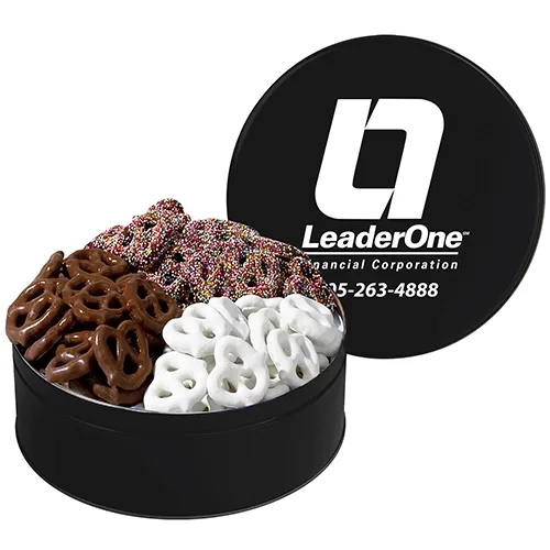 Gourmet Chocolate Pretzel Trio Gift Tin — view 8